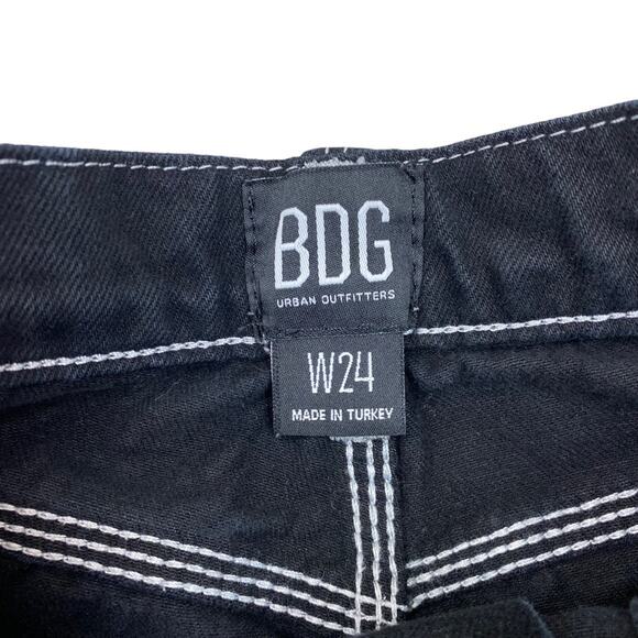 BDG Urban Outfitters Womens Painters Pants Size 24 Black w/White Stitching - Picture 4 of 6